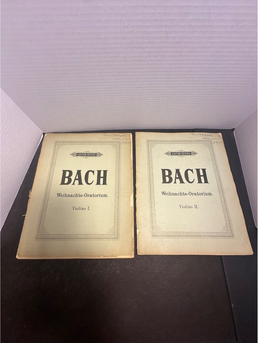 Antique Bach Weihnachts-Oratorium Edition Peters Violino I II Sheet Music Lot